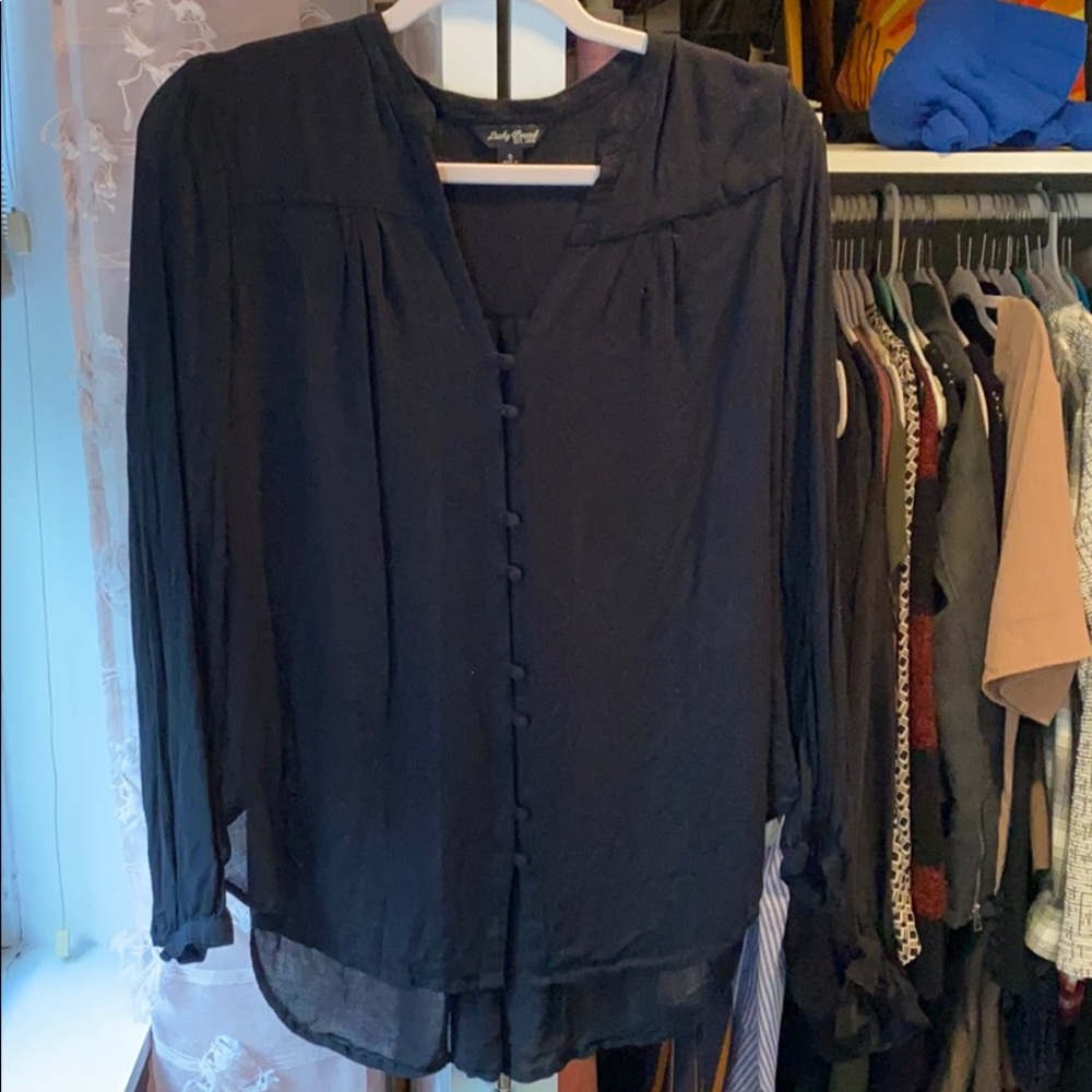 Lightly worn black / somewhat sheer top
